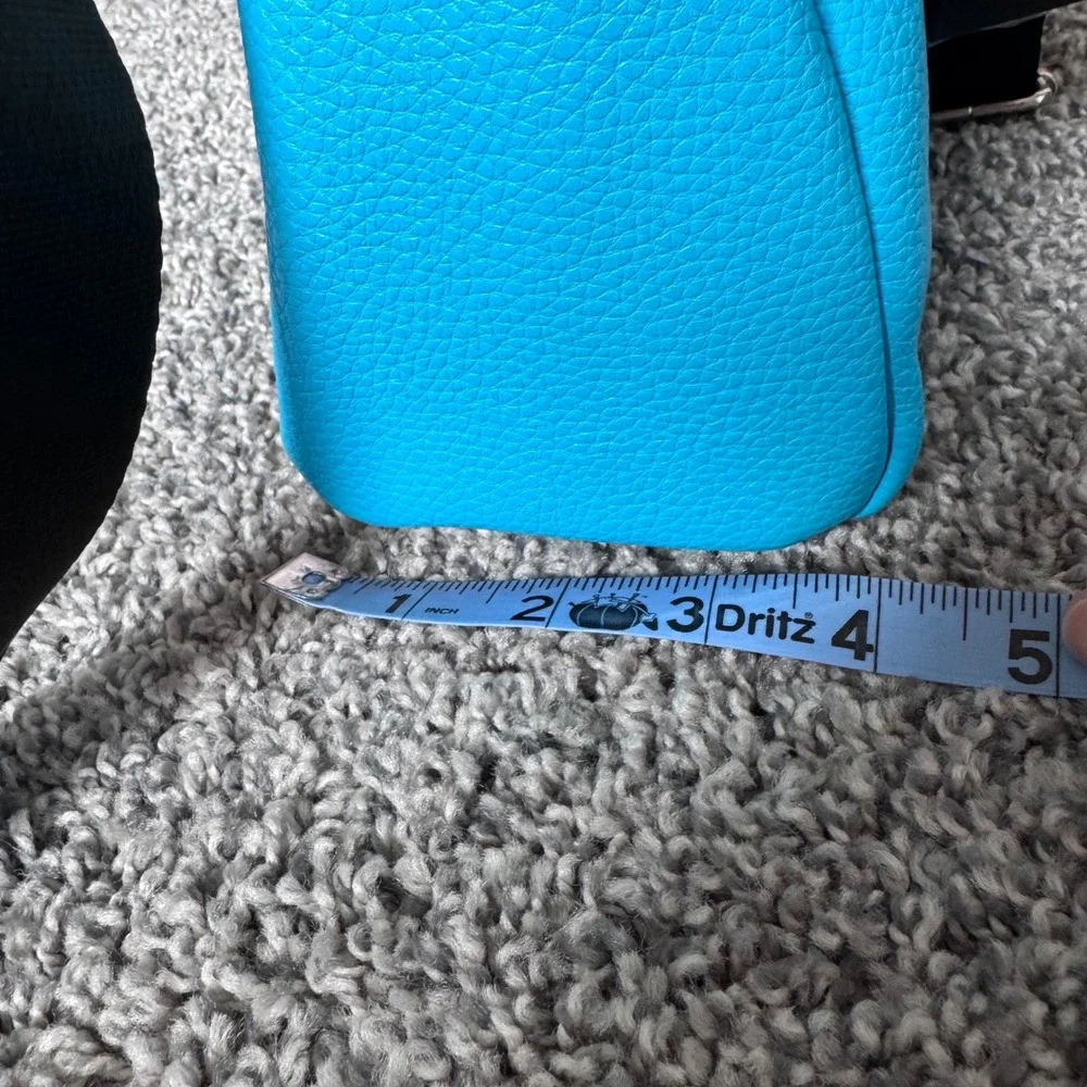 NWT Tahari Vegan Leather Small Satchel Blue Black Should Handbag Crossbody Gift